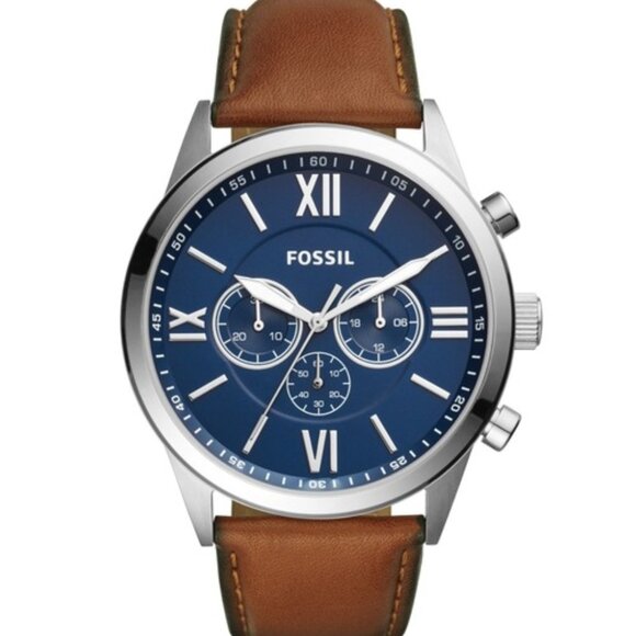 [Express Ship] Fossil Flynn Chronograph Brown Leather Watch - BQ2125 - $160 - Picture 4 of 7